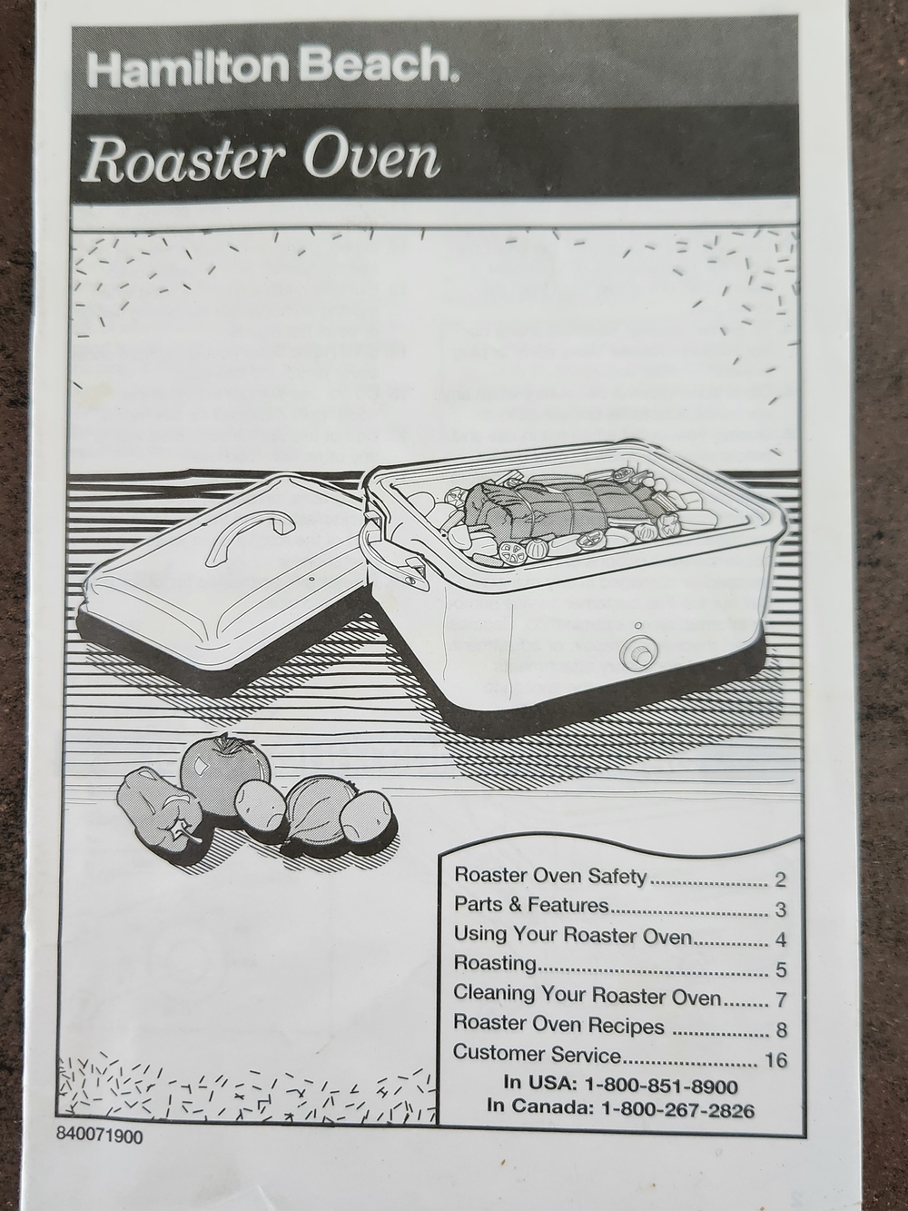 Hamilton Beach Roaster Oven Paper Manual & Recipes 840071900 English/French